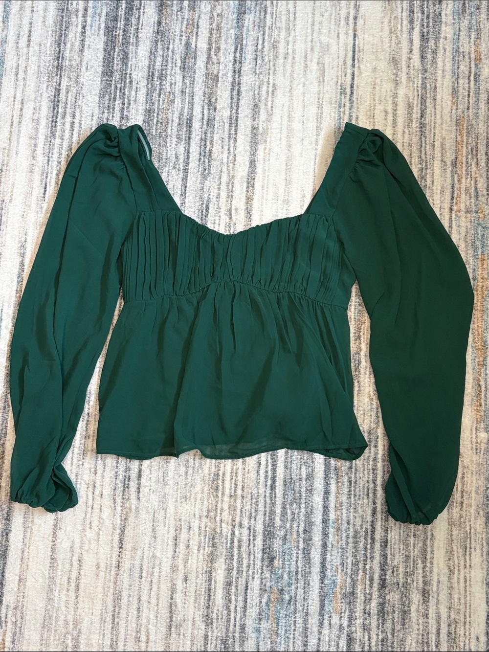 Abercrombie & Fitch Emerald Green Long Sleeve Blouse